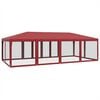 vidaXL Party Tent Red HDPE, powder-coated iron 8x4 ft