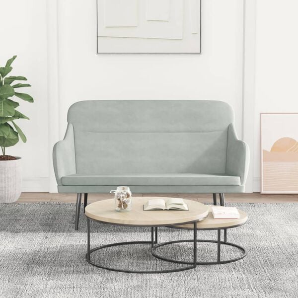 vidaXL Bench Light Grey Velvet Medium Seats Many Loveseat