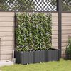 vidaXL Garden Planter 3 pcs Black 47.24 x 15.75 x 56.30 in Steel