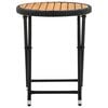 vidaXL Tea Table Black PE Rattan Small Foldable Tea Table Round
