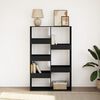 vidaXL Bookcase Black Engineered wood Medium Bookcase Rectangular