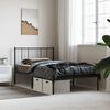 vidaXL Bed Frame Black Powder-coated steel Small Single Bed Frame