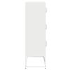 vidaXL Highboard White Cold-rolled Steel Tall Modern Storage Cabinet