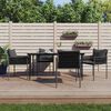 vidaXL Garden Dining Set Black Powder-Coated Steel 6-seater Durable