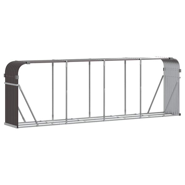 vidaXL Log Holder Brown 118.1"x17.7"x39.4" Galvanized Steel