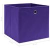 vidaXL Storage Box Set of 4 Purple Non-woven fabric (100% polyester)