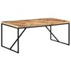 vidaXL Dining Table Natural wood, Black