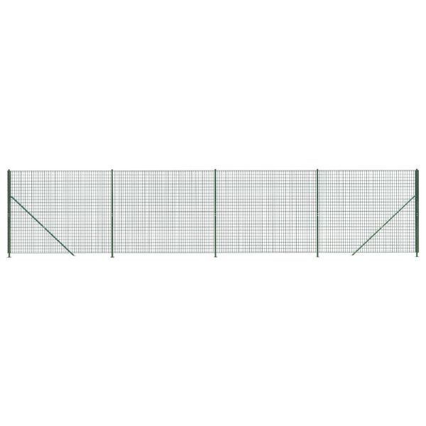 vidaXL Wire Mesh Fence with Flange Green 5.9x32.8'