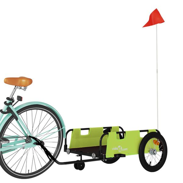 vidaXL Bike Trailer Green Oxford Fabric and Iron