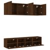 vidaXL TV Wall Unit Brown Oak Engineered wood Medium TV Wall Unit
