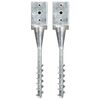 vidaXL Ground Spikes 2 pcs Silver 3.5x3.5x22.0" Galvanised Steel