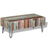 vidaXL Coffee Table Multicolor Solid reclaimed wood and iron Medium