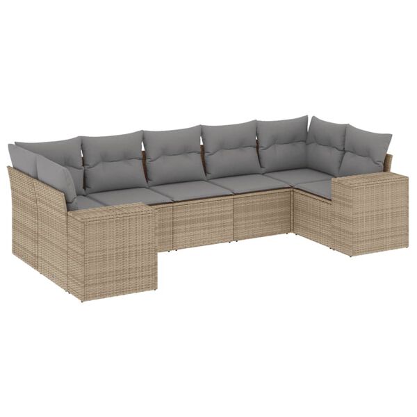vidaXL Garden Sofa Set Beige, Light Grey
