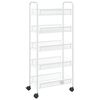 vidaXL 5-Tier Kitchen Trolley White 18.1"x10.2"x41.3" Iron