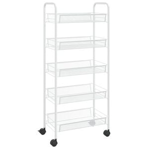 vidaXL 5-Tier Kitchen Trolley White 18.1"x10.2"x41.3" Iron