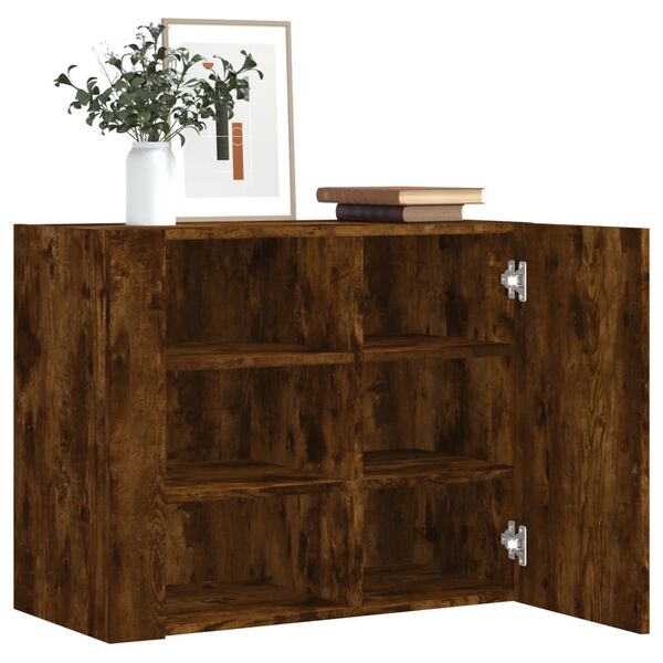 vidaXL Wall Cabinet Smoked Oak Engineered Wood 29.5x13.8x23.6 in