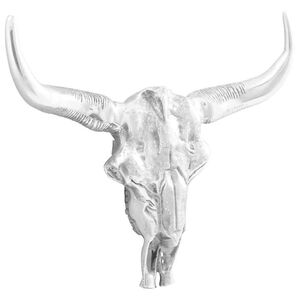 vidaXL Bull Skull Silver 53 x 11 x 40 cm Aluminium