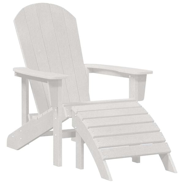 vidaXL Adirondack Chair White 32.28 x 29.13 x 36.22 in HDPE