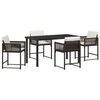 vidaXL Garden Dining Set 5 pcs Brown poly rattan
