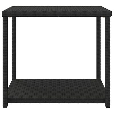 vidaXL Side Table Black 21.7"x17.7"x19.3" Poly Rattan