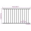 vidaXL Fence Panel Powder-coated Steel 5.4 ft x 2.5 ft Black