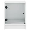 vidaXL Bedside Cabinet White Engineered wood, glass Small