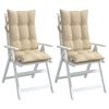 vidaXL Highback Chair Cushion Set of 2 Beige