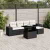 vidaXL Garden Sofa Set Black and Cream White