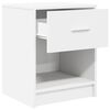 vidaXL Bedside Cabinet White Engineered wood Medium Bedside Cabinet