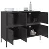 vidaXL Sideboard Black Cold-rolled steel Medium Adjustable Feet