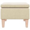 vidaXL Stool Cream Polyester fabric, rubber wood Compact Durable Stool