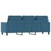 vidaXL 3-seater Sofa Blue Velvet (100% polyester), metal, textilene