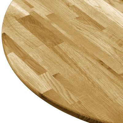 vidaXL Table Top Solid Oak Wood Round 0.9" 23.6"