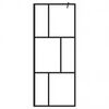 vidaXL Walk-in Shower Wall with Shelf Black 39.4"x76.8" ESG Glass&Aluminum