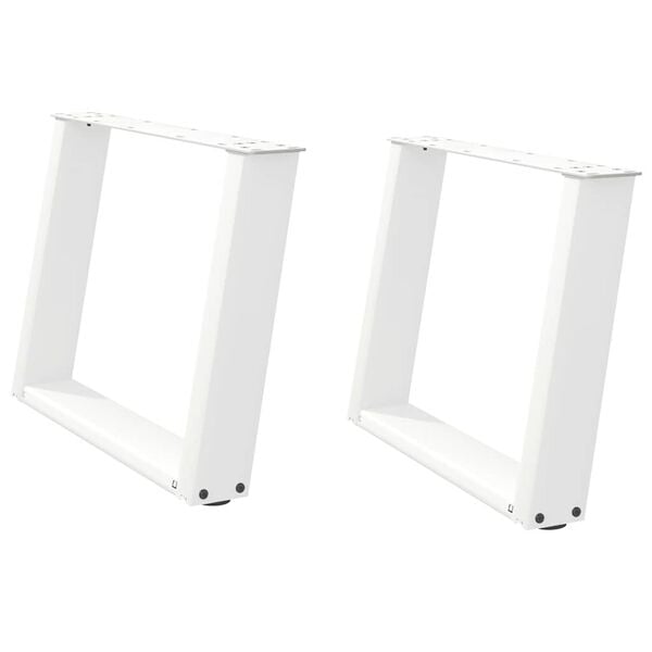 vidaXL Coffee Table Leg White Powder-coated steel Adjustable