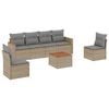 vidaXL Garden Sofa Set Beige PE Rattan 7 Piece Set Modular