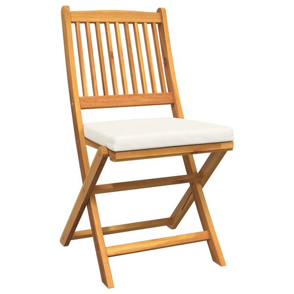 vidaXL Folding Chair 4 pcs White 49 x 57.5 x 92cm Solid Acacia wood