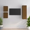 vidaXL TV Cabinet Set of 3 Honey brown Solid pinewood Medium