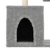 vidaXL Cat Tree Light grey Engineered wood, plush, sisal Medium Cat Tree