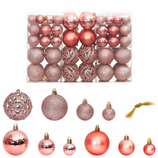 vidaXL Christmas Bauble Set of 100 Pink and Rose Polystyrene (PS)