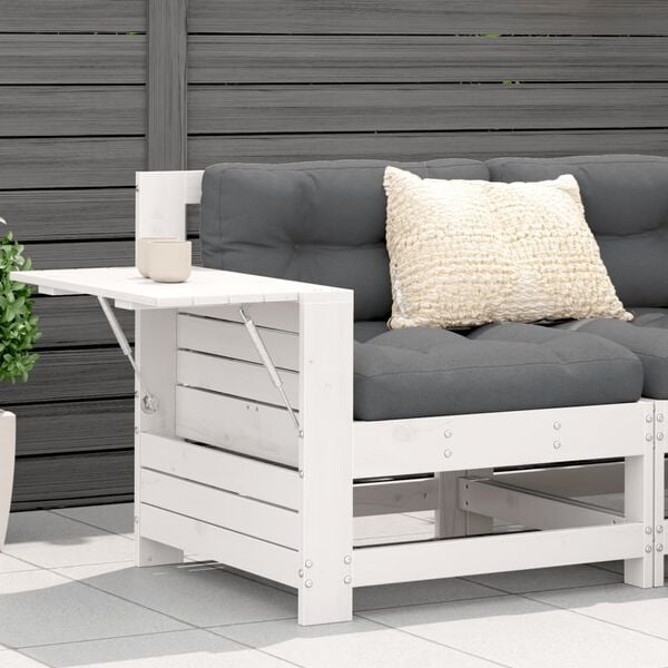 vidaXL Garden Sofa White Solid pine wood Compact Modular Garden Sofa