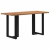 vidaXL Bar Table Light brown, Black Solid oak wood, Powder-coated steel
