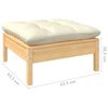 vidaXL Garden Lounge Set Cream and Natural Wood