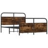 vidaXL Bed Frame Smoked Oak Steel, Engineered Wood 55.1x74.8 in