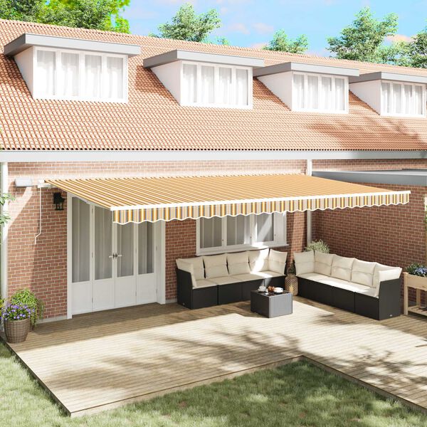 vidaXL Retractable Awning with Multicolour 236.22" x 118.11" fabric
