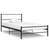 vidaXL Bed Frame Black Metal Twin Durable Bed Frame Rectangular