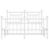 vidaXL Bed Frame White Steel Double Durable Bed Frame Rectangular