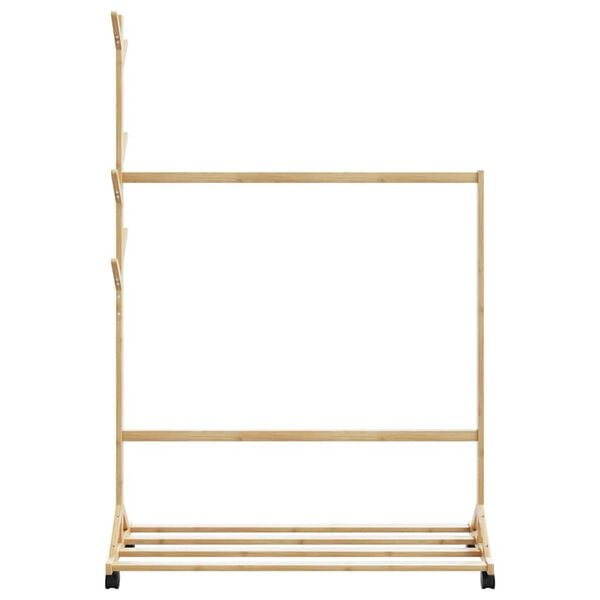 vidaXL Clothes Rack Bamboo Medium Bamboo Clothes Rack Rectangular