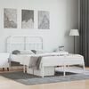 vidaXL Bed Frame White Powder-Coated Steel Small Double Bed Frame