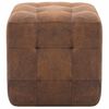 vidaXL Pouffe 2 pcs Brown 11.8" x 11.8" x 11.8" leather